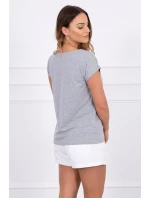 Halenka s potiskem rtů šedá Halenka s potiskem rtů šedá