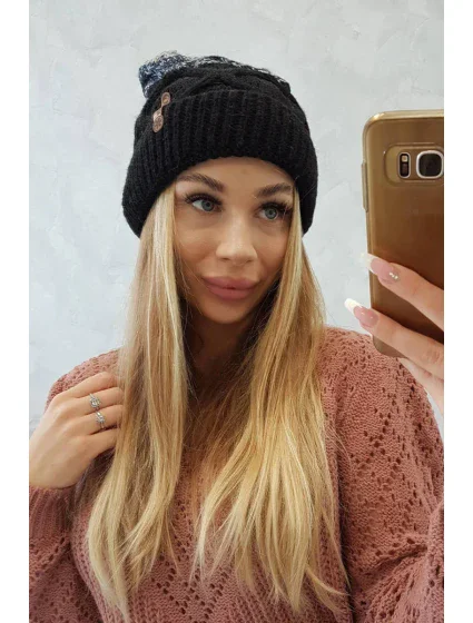 Fleecová čepice Alice K248 černá+šedá Fleecová čepice Alice K248 černá+šedá