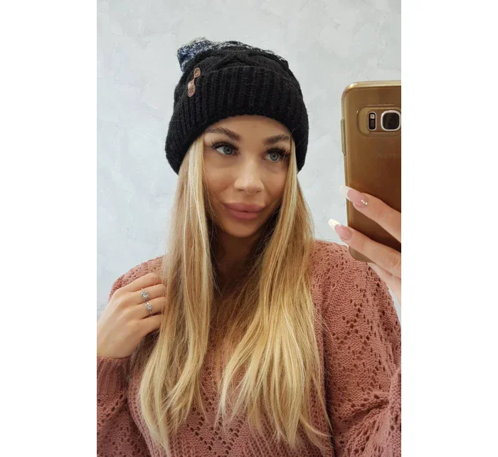 Fleecová čepice Alice K248 černá+šedá Fleecová čepice Alice K248 černá+šedá