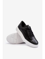 Pánské kožené sportovní boty model 21641519 černé - Zazoo Pánské kožené sportovní boty model 21641519 černé - Zazoo