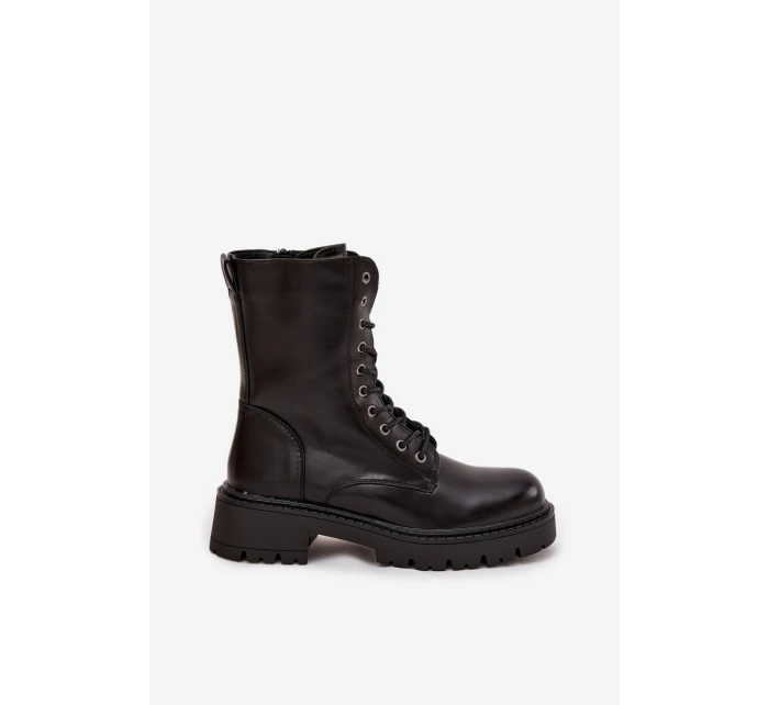 Dámské workery z eko kůže černé Calesia