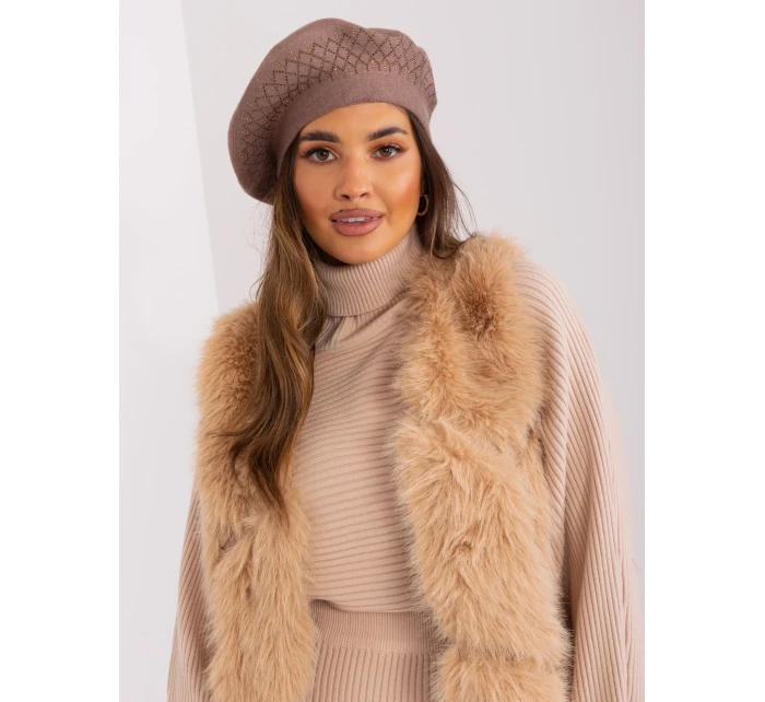 Czapka AT CZ model 18997554 brązowy - FPrice Czapka AT CZ model 18997554 brązowy - FPrice