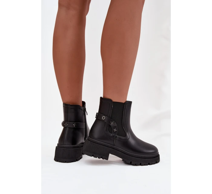 Dámské zateplené kotníkové boty – černé Verisse Dámské zateplené kotníkové boty – černé Verisse