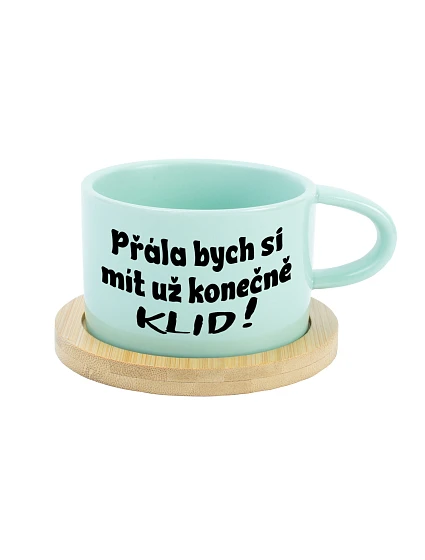 PŘÁLA BYCH SI MÍT UŽ KONEČNĚ KLID! - mint hrníček makronka 200 ml PŘÁLA BYCH SI MÍT UŽ KONEČNĚ KLID! - mint hrníček makronka 200 ml