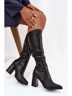 Kozačky na podpatku model 217216 Step in style Kozačky na podpatku model 217216 Step in style