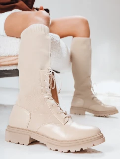 Dámské ponožkové boty béžové Dstreet ZY1286