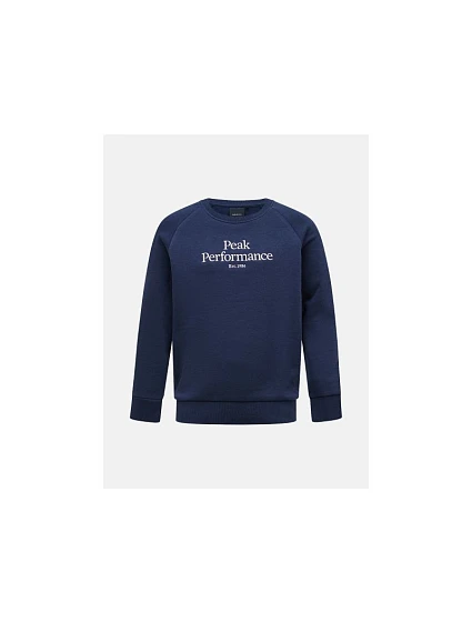 Dětská mikina Peak Performance Jr Original Crew, barva tmavě modrá Dětská mikina Peak Performance Jr Original Crew, barva tmavě modrá