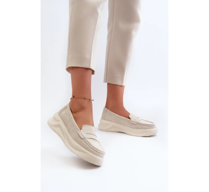 Dámské Semišové Mokasíny Světle Béžové Filidia Dámské Semišové Mokasíny Světle Béžové Filidia