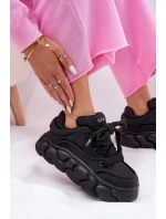 Dámské Kožené Tenisky Na Masivní Platformě GOE RR2N4044 Černé