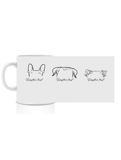 Personalizovaný klasický bílý keramický hrníček 300 ml se zvířecími oušky Personalizovaný klasický bílý keramický hrníček 300 ml se zvířecími oušky