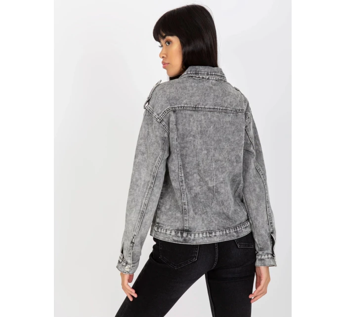 Dámská džínová bunda EM KR Šedá jeans model 20101358 - FPrice Dámská džínová bunda EM KR Šedá jeans model 20101358 - FPrice