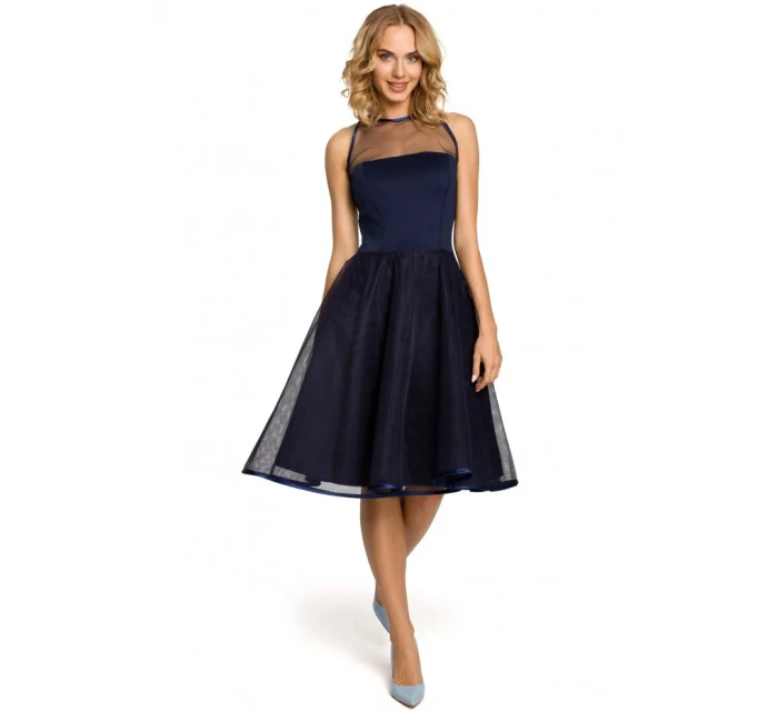 Dámské šaty M148 Tmavě modrá - MOE Dámské šaty M148 Tmavě modrá - MOE