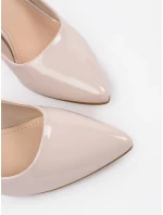 Luxusní hnědé dámské  lodičky na širokém podpatku