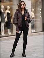Kurtka damska zimowa pikowana z kapturem brązowa model 22361803 - FashionStreet Kurtka damska zimowa pikowana z kapturem brązowa model 22361803 - FashionStreet