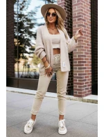 pletený svetr z měkkého úpletu béžový model 21335544 - numoco basic