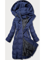 Tmavě modrá delší dámská zimní bunda (5M736-215)