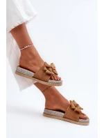 Dámské žabky na platformě s mašlí Camel model 21653345 - Boto Dámské žabky na platformě s mašlí Camel model 21653345 - Boto