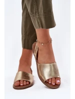 Dámské Sandály Na Plochém Podpatku Eko Kůže Zlaté model 21697875 - EVENTO Dámské Sandály Na Plochém Podpatku Eko Kůže Zlaté model 21697875 - EVENTO