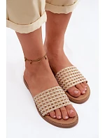 Dámské ploché béžové pantofle Fendi