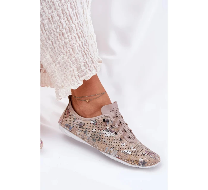 Dámské polobotky z přírodní kůže Artiker – béžové Dámské polobotky z přírodní kůže Artiker – béžové