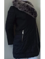 Dámská zimní bunda s kožíškem LD-5520 černá - Goodlooking