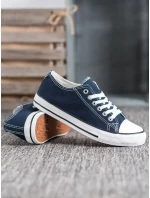 Trendy dámské modré tenisky bez podpatku Trendy dámské modré tenisky bez podpatku