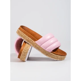 Designové  nazouváky dámské růžové na klínku