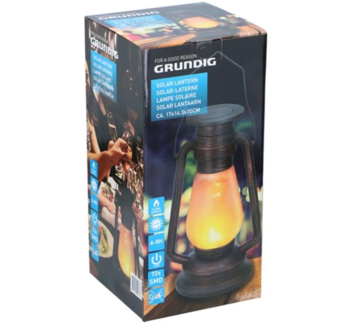 RETRO SOLÁRNÍ LAMPA TANČÍCÍ PLAMENY 54 LED SMD