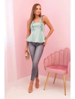 Dámská bavlněná blůza s výstřihem do V a potiskem bílá