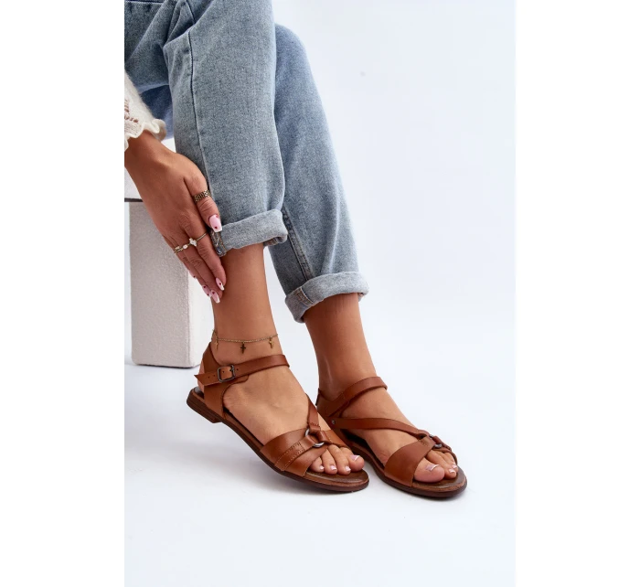 Zazoo 40182 Dámské kožené sandály hnědé