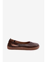 Kožené baleríny Barefoot model 22073665 Čokoládové - Zazoo