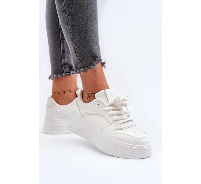 Dámské Tenisky na platformě Eco Leather White Vhisper Dámské Tenisky na platformě Eco Leather White Vhisper