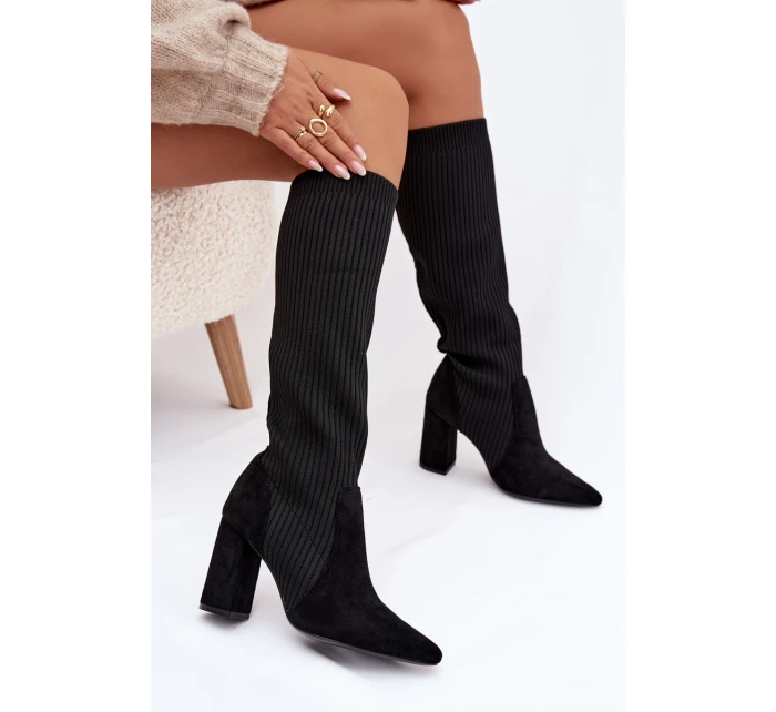 Dámské kozačky na sloupku – černé Yserine Dámské kozačky na sloupku – černé Yserine