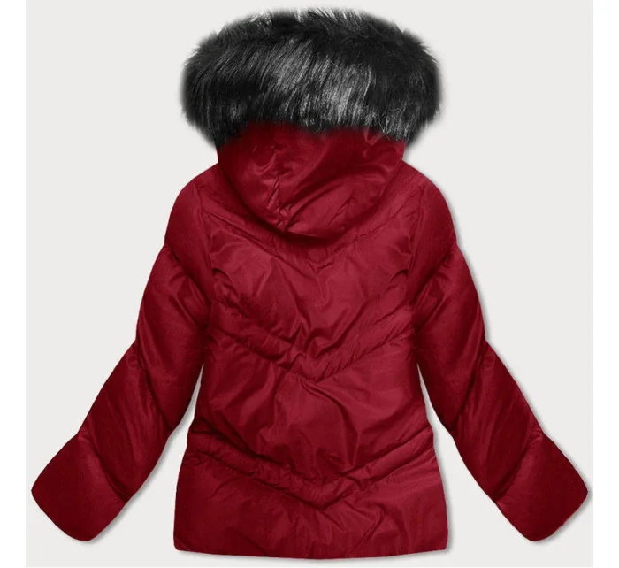 Červená dámská zimní bunda s kapucí (5M738-270) Červená dámská zimní bunda s kapucí (5M738-270)
