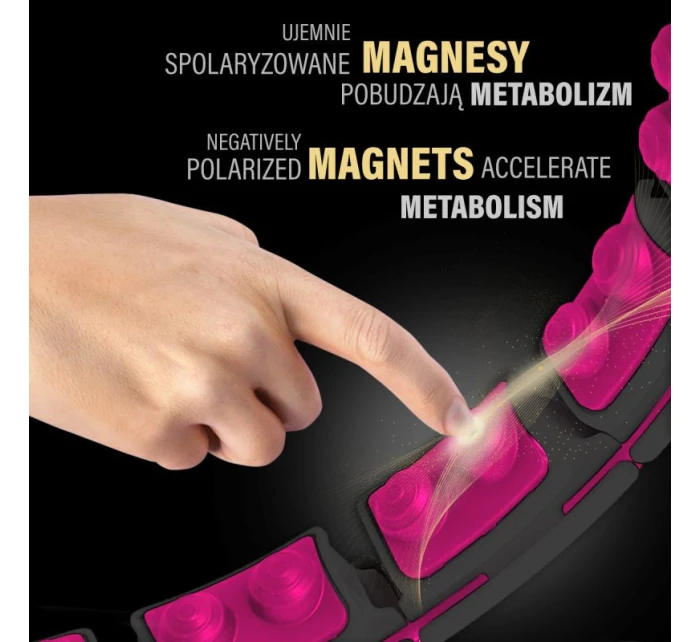 HHM16 HULA HOP ČERNÁ/RŮŽOVÁ S MAGNETY A ZÁVAŽÍM + POČÍTADLO HMS HHM16 HULA HOP ČERNÁ/RŮŽOVÁ S MAGNETY A ZÁVAŽÍM + POČÍTADLO HMS