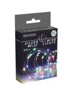 DRÁTĚNÁ SVĚTLA GIRLANDA NA BATERIE 80 VEDLA VÍCEBAREVNÁ