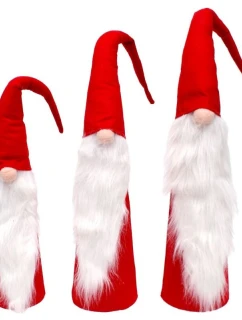 SADA ČERVENÝCH DEKORAČNÍCH MIKULÁŠŮ 60,70, 80CM dětské