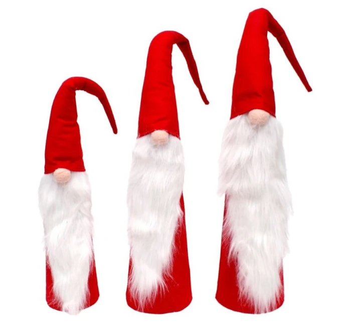 SADA ČERVENÝCH DEKORAČNÍCH MIKULÁŠŮ 60,70, 80CM dětské