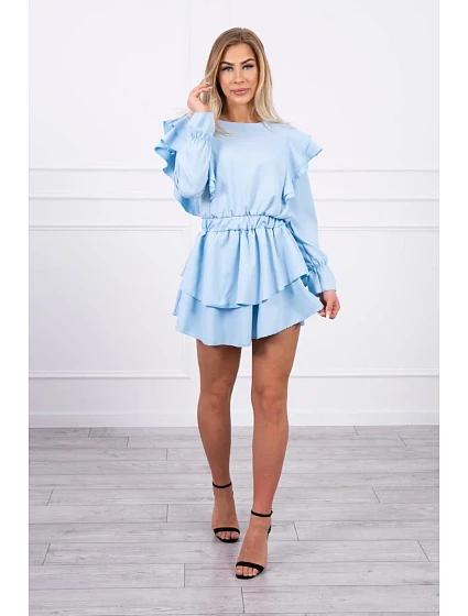 Šaty se model 18746256 volány modré - K-Fashion