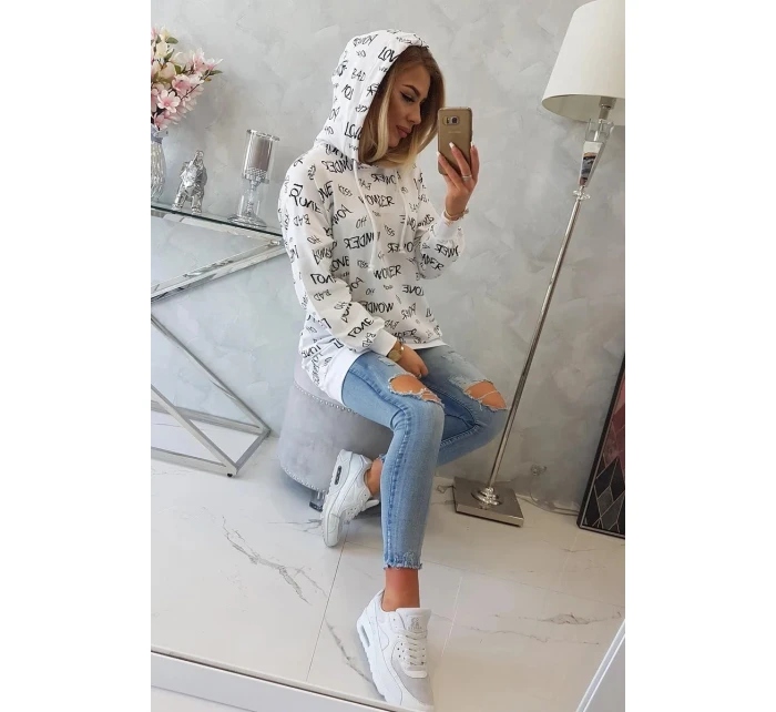 Mikina s nápisy bílá