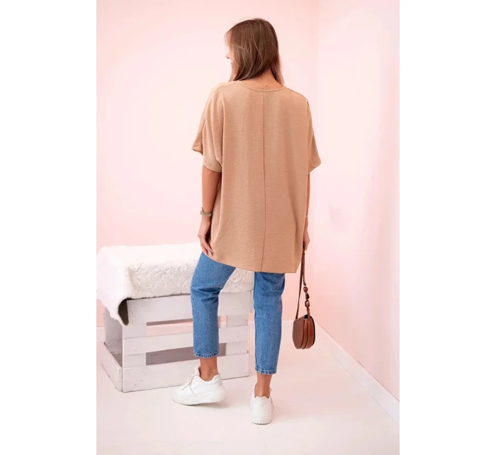 Oversized halenka s přívěskem světlý velbloud Oversized halenka s přívěskem světlý velbloud