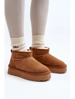 Módní semišové nízké sněhule Camel model 21607395 - Boto Módní semišové nízké sněhule Camel model 21607395 - Boto