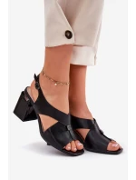 Elegantní Dámské Sandály Na Podpatku Vinceza 62238 Černé