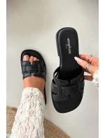 Dámské nazouváky na nízkém podpatku Černé Paris model 22010083 - Step in style Dámské nazouváky na nízkém podpatku Černé Paris model 22010083 - Step in style