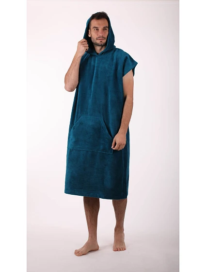 Pánské model 22121387 pončo Tampa s kapucí petrolejová - Vestis