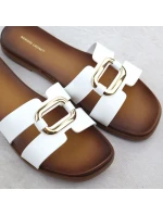 Dámské žabky s ornamentem bílé Sergio Leone SK077H