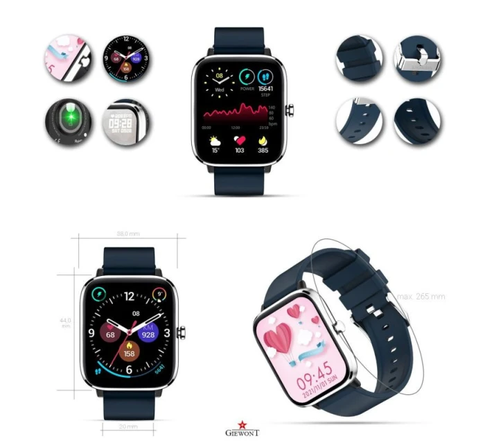 GIEWONT Dynamic SmartCall Smartwatch GW230-4 - Stříbrná/Hluboký oceán GIEWONT Dynamic SmartCall Smartwatch GW230-4 - Stříbrná/Hluboký oceán