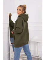 Zateplená halenka s polovičním rolákem khaki barvy