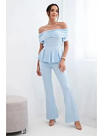 Dámský bavlněný komplet s krátkým rukávem a šortkami žlutý