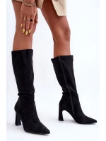 Na Sloupku Zamszové Černé model 21629276 - Boto